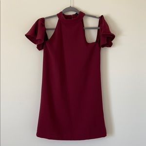 Holy Sharp Cold Shoulder High Neck Dress